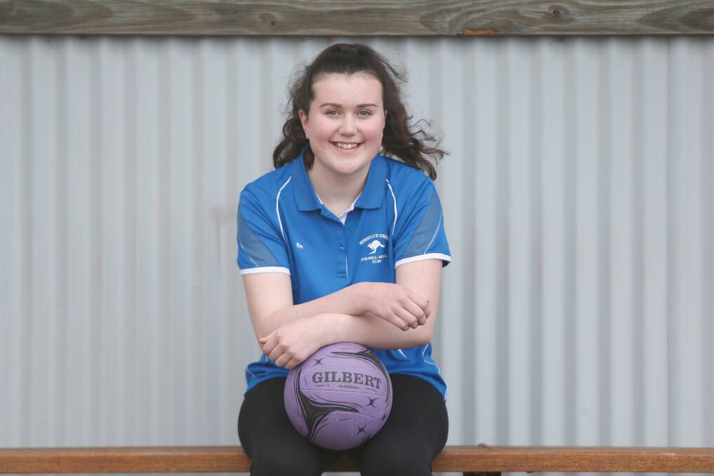 Strong defender: Russells Creeks' Emily Symons, 15, ahead of the 15 and under grand final on Saturday. Picture: Mark Witte