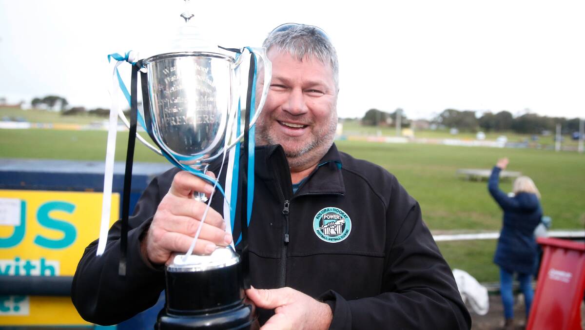 PROUD: Kolora-Noorat president Paul O'Sullivan with the premiers cup. Picture: Mark Witte