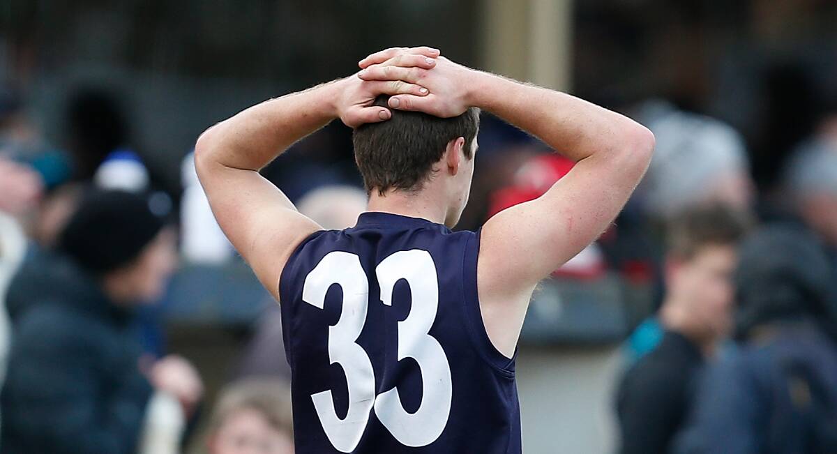 SO CLOSE: Nirranda's Daniel Threlfall ponders what could have been after the final siren. Picture: Mark Witte