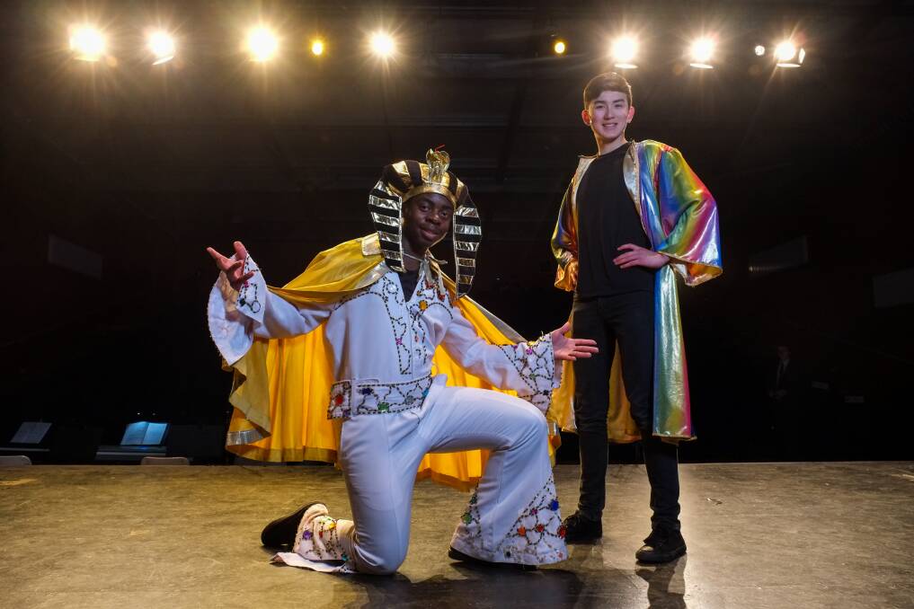 Colourful: King's College year 11 student Sean Manozho will paly Pharoh and year 9 student James Philpot will take on Joseph in the school's production of Joseph and the Amazing Technicolor Dreamcoat. Picture: Rob Gunstone
