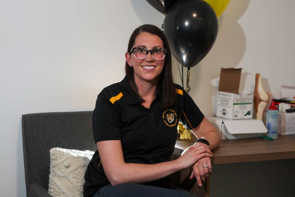 YELLOW AND BLACK: Woorndoo-Mortlake netball coach Georgia McCormick works as physiotherapist in Warrnambool. Her Tigers will play in a grand final on Saturday. Picture: Morgan Hancock