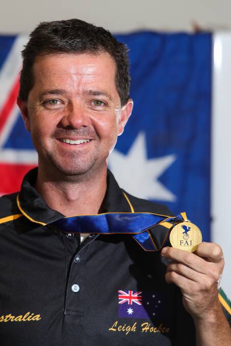 Team Aussie: Warrnambool's Leigh Hocken on his recent success at the world titles in Queensland. Picture: Morgan Hancock