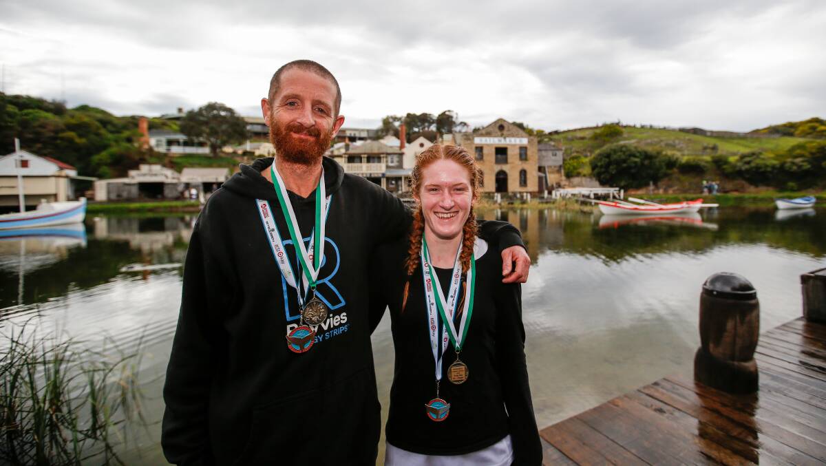 TEAM UP: Ben Wallis and Rachel Ayres have been training together in preperation for the melbourne Marathon. Picture: Anthony Brady