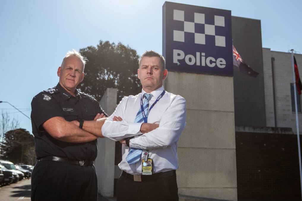 Inspector Gary Coombes and Detective Senior Sergeant David Reither have been making positive strides in removing drugs from the community. Picture: Rob Gunstone