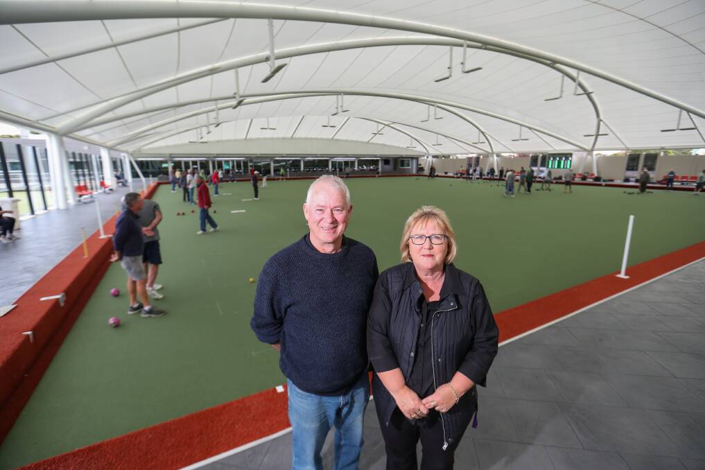 REDUCED DINERS: Board Chair Ray Cooknell and City Memorial Bowls Club general manager Julie Dosser at a new section of the club late last year. Picture: Morgan Hancock
