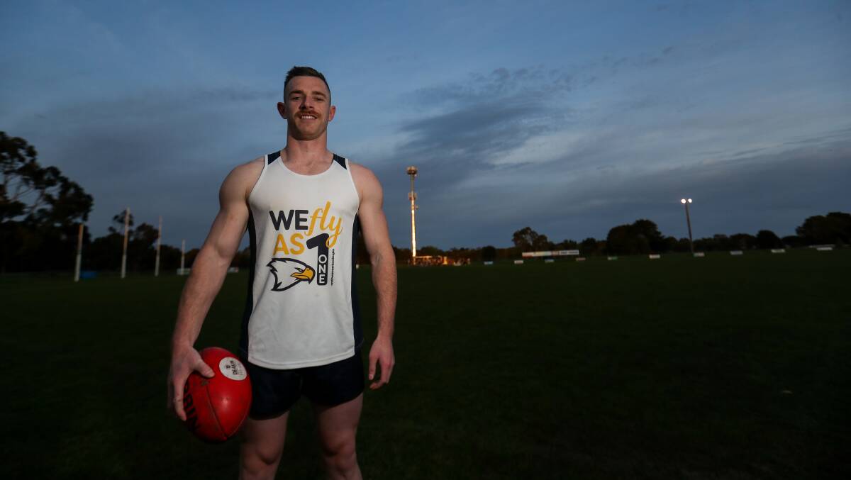 TIME TO FLY: North Warrnambool Eagles' Jarrah Langford is ready for this weekend's reserves grand final. Picture: Morgan Hancock