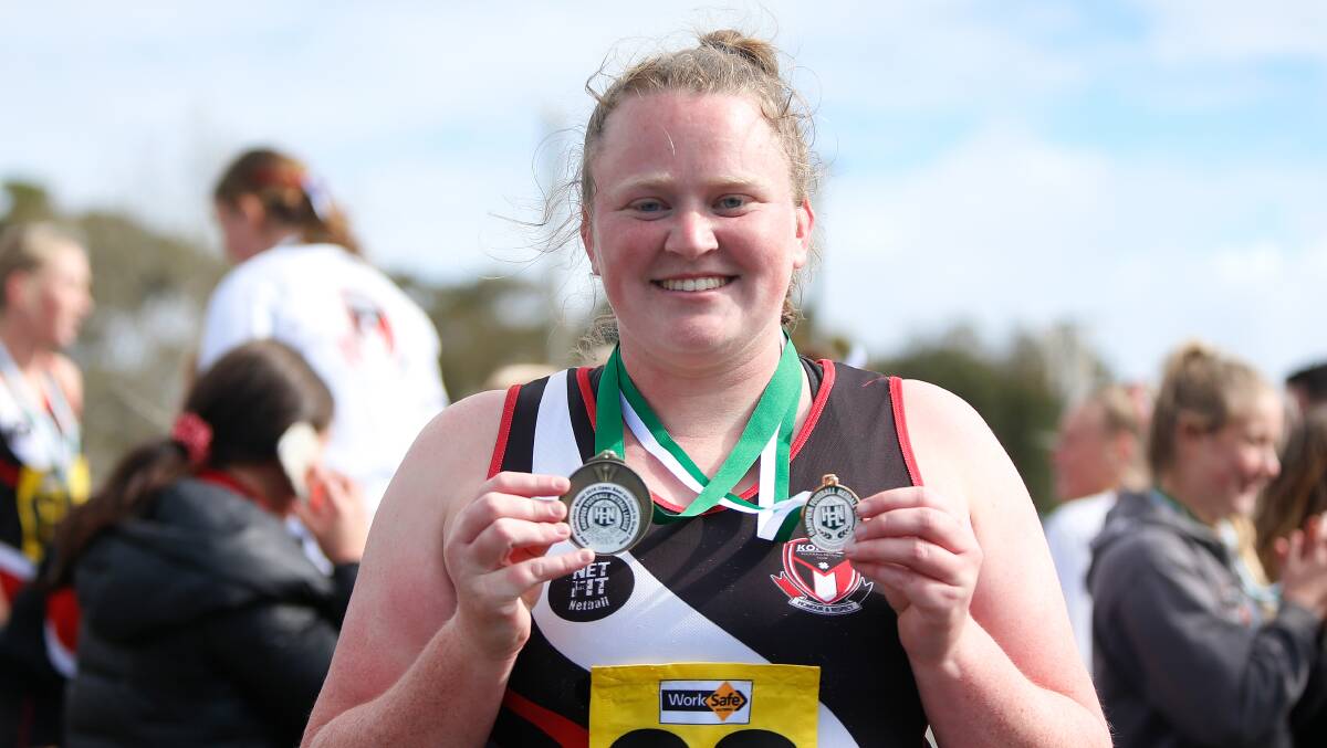 ON TARGET: Koroit's Nell Mitchell was named best on court in her third flag win. Picture: Mark Witte