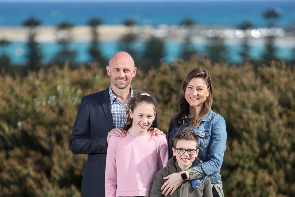 The place to be: Jeremy and Amy Dixon moved to Warrnambool 'Australia's most liveable city' with their children Isaac, 8, and Isla, 10, for its lifestyle and affordability. Picture: Morgan Hancock