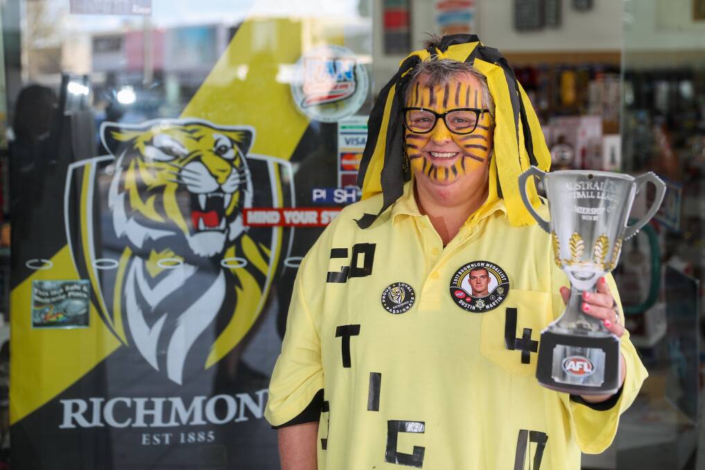 TIGER ARMY: Warrnambool's Kylie Martin hopes her beloved Richmond can lift the AFL premiership cup aloft on Saturday. Picture: Morgan Hancock