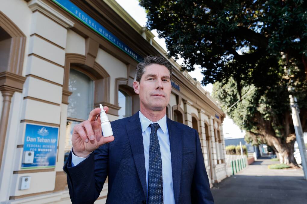 New medication: Dr Tim Morgan from Warrnambool's company Lachesis Biosciences Limited have received funding for a nasal spray to help treat dementia. Picture: Anthony Brady