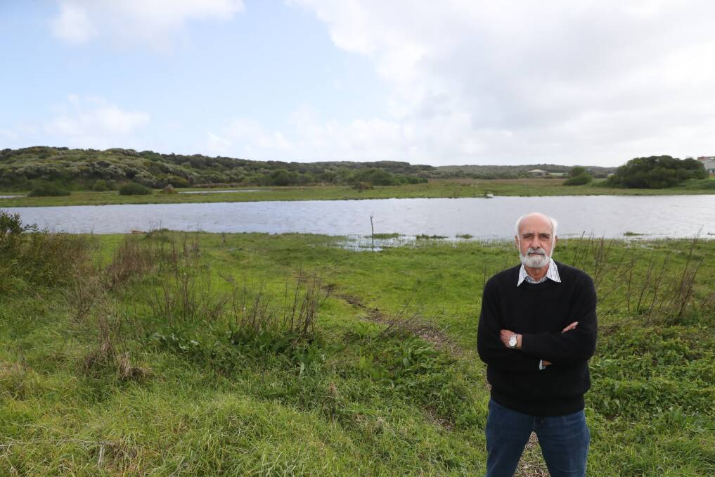 Warrnambool researcher Dr John Serwood near the banks of the Merri River. Dr Sherwood says ecosystems that can't relocate inland could be worst hit by long-term rising seas. Picture: Mark Witte