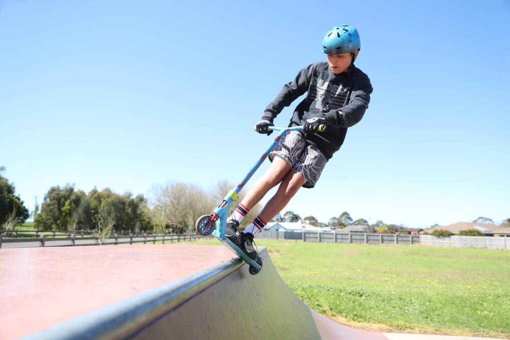Koroit's James Rose at the town's skatepark which is part of Moyne's open space area. Picture: Mark Witte