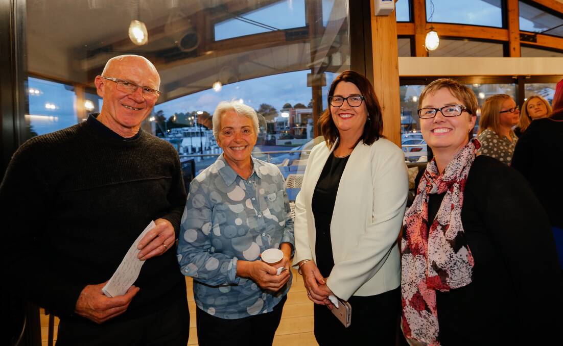 GATHERED: Eric Fairbank, Sue Marsh, Roma Britnell and Andrea Jans caught up at the foundation launch. 