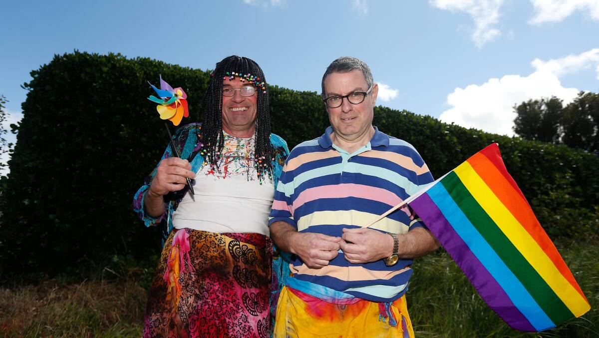 HARD WORK PAYS OFF: Rainbow Day organisers Martin Sullivan and Ashley Harris are finally able to put on their event in Port Fairy. Picture: Mark Witte