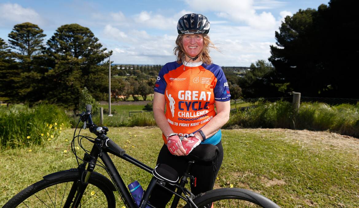 RIDING FOR A CAUSE: Carolyn Jennings hopes to raise $1500 to fight childhood cancer. Picture: Mark Witte
