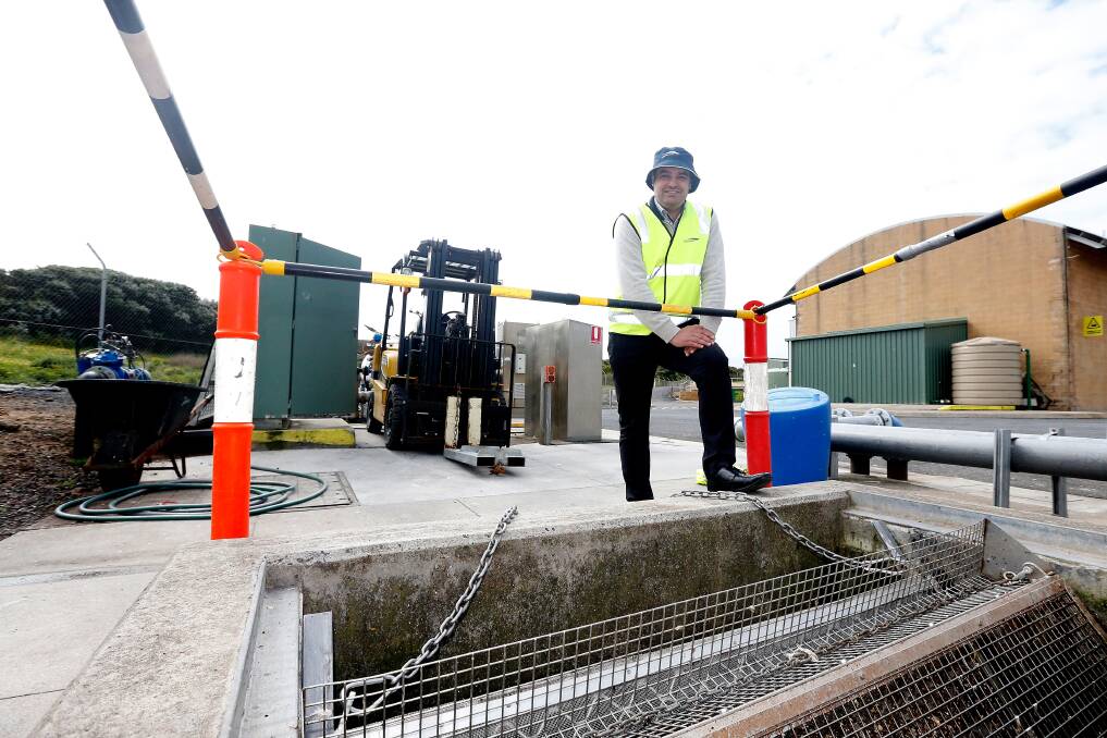 BLOCKING WASTE: Wannon Water general manager Andrew Jeffers at the treatment plant which has a screen to stop any objects flowing into the ocean. Picture: Mark Witte