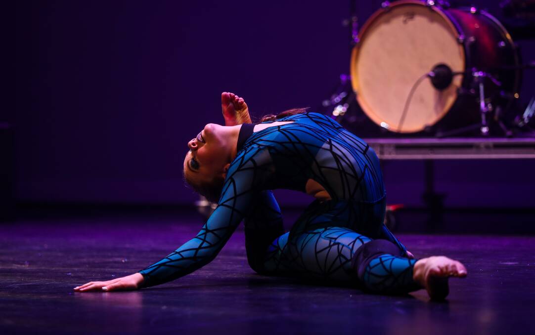 Bending the rules: Dancer and contortionist Jayda Beveridge electrified the stage with her performance. Picture: Rob Gunstone
