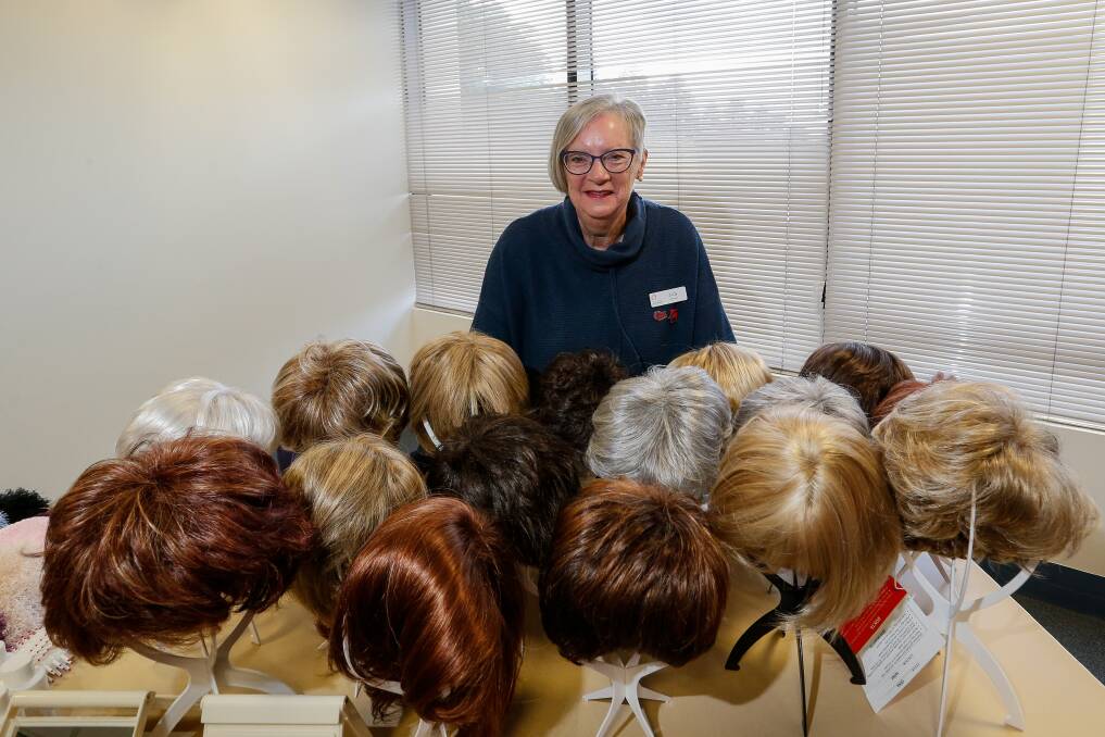 Beauty felt inside and out: Wig bank volunteer Judy Conn at the Look Good Feel Better workshop at South West Healthcare. Picture: Anthony Brady