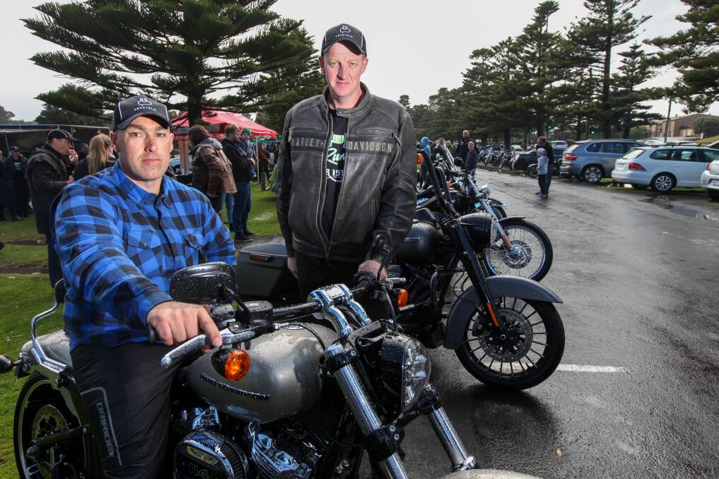Ride On: Bike and Rod Run organising committee members Mark Leggett and Dave Bennie are ready to go. Picture: Rob Gunstone