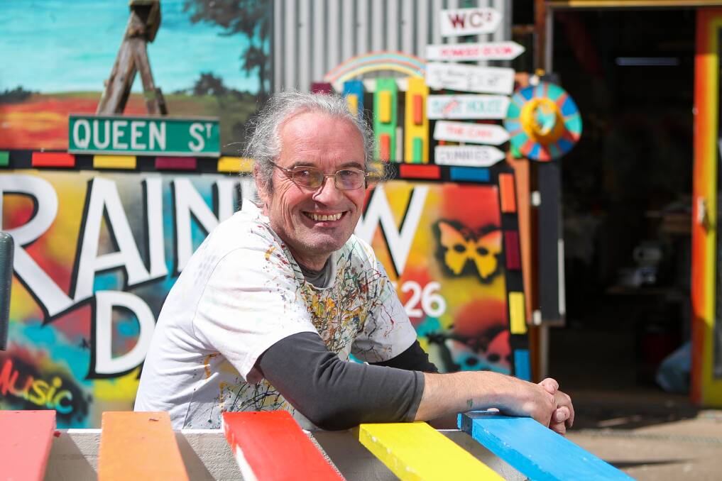 BRIGHT: Martin Sullivan wants people to wear a splash of colour to show their support for Port Fairy's inaugural Rainbow Day. Picture: Morgan Hancock