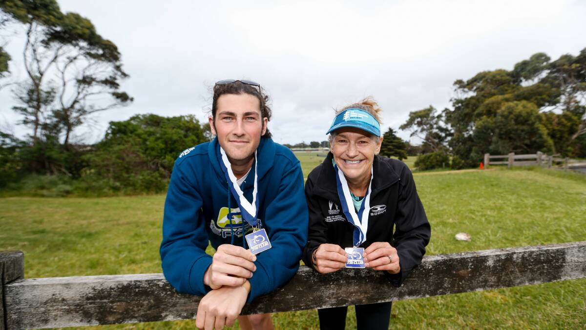 All smiles: Ruben De Silva-Smith and Jenny Dowie were winners in the Warrnambool Tri Club duathon in October. Picture: Anthony Brady