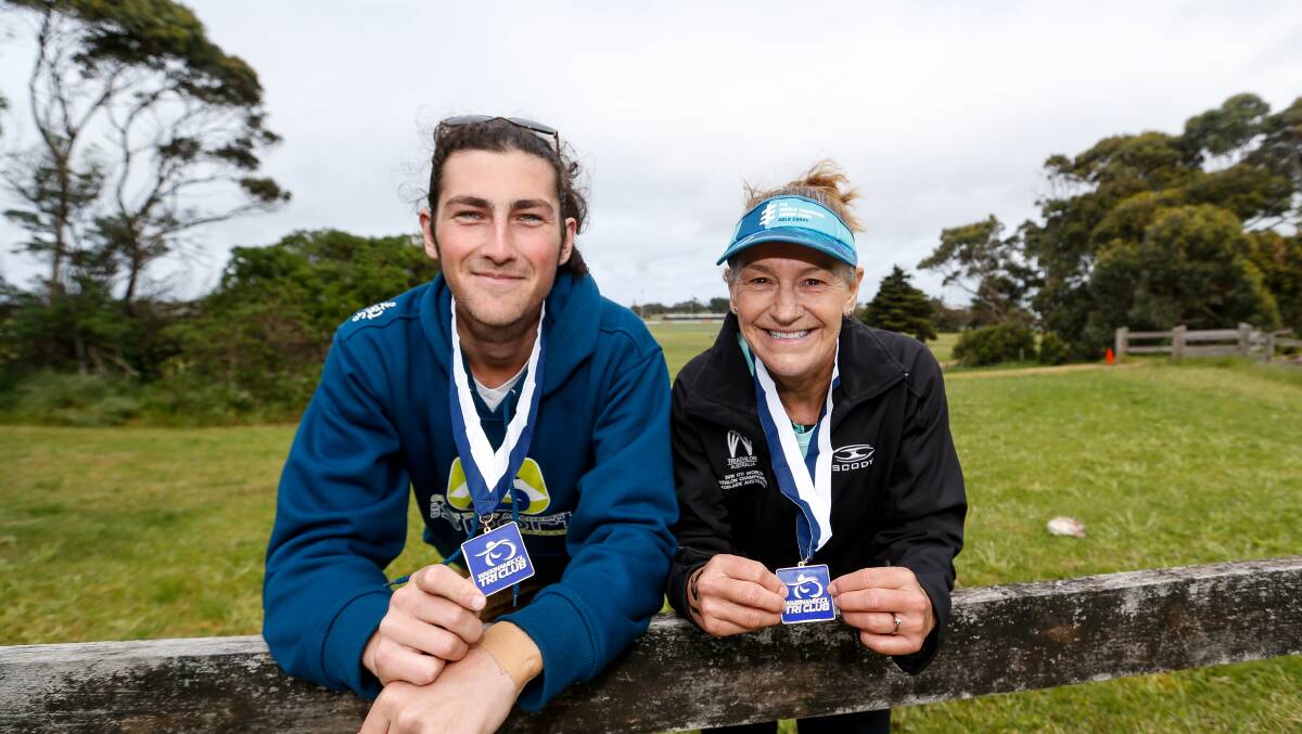 Good times: Ruben De Silva-Smith and Jenny Dowie were winners in the Warrnambool Tri Club duathon last month. Picture: Anthony Brady