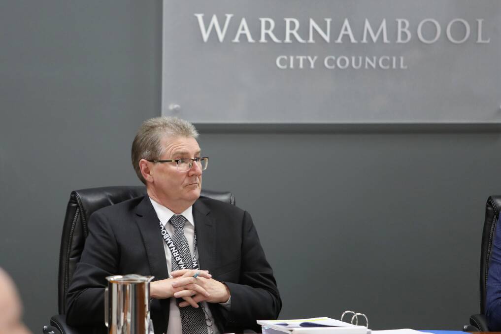REASONING: Warrnambool CEO Peter Schneider during a previous council meeting. Picture: Morgan Hancock