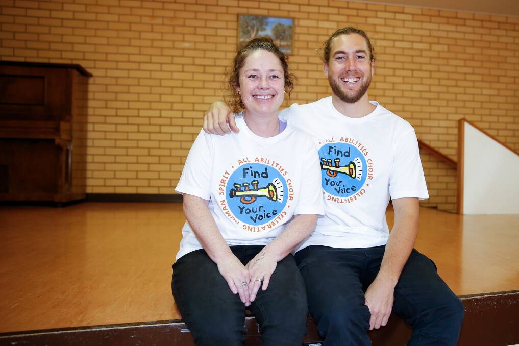 Find Your Voice All Abilities Choir's Kylie Thulborn and Tom Richardson after choir practice. Picture: Mark Witte