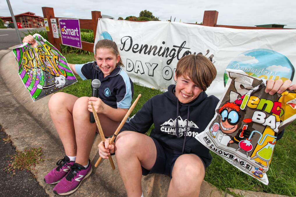 Ready to shine: St John's Primary School students Noah Greene, 12, and Amelia Reid, 11, are excited for Dennington's Day Out on Sunday.