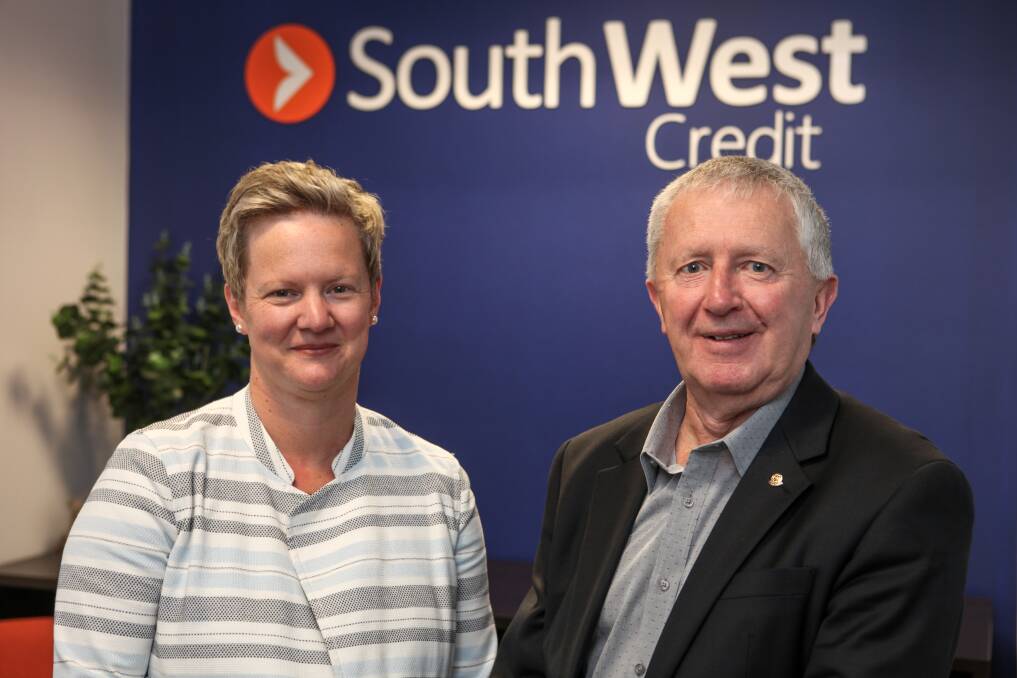 CONFIDENCE: South West Credit chair Jenny Waterhouse and CEO David Brown pictured before the bank's annual meeting on Wednesday. Picture: Rob Gunstone