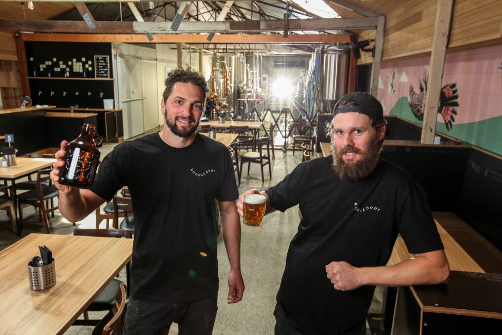 INCENTIVES: Moyne Shire has new incentives for small businesses. Pictured are Sam Rudolf and Alex Carr at small business Noodledoof, started last year. Picture: Rob Gunstone