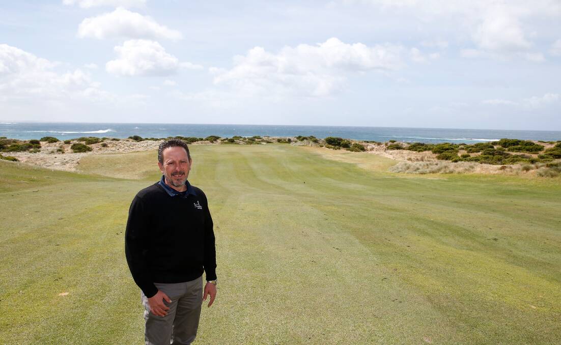 Thrilled: Port Fairy Golf Links operations manager Stephen Demartin at the 14th hole. Picture: Mark Witte