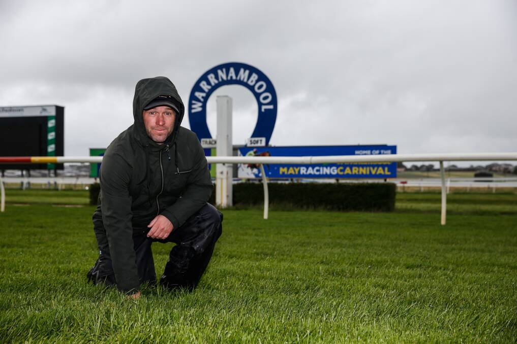 Green light: Track manager Daniel Lumsden is preparing the Warrnambool race track for Friday's races. Picture: Mark Witte