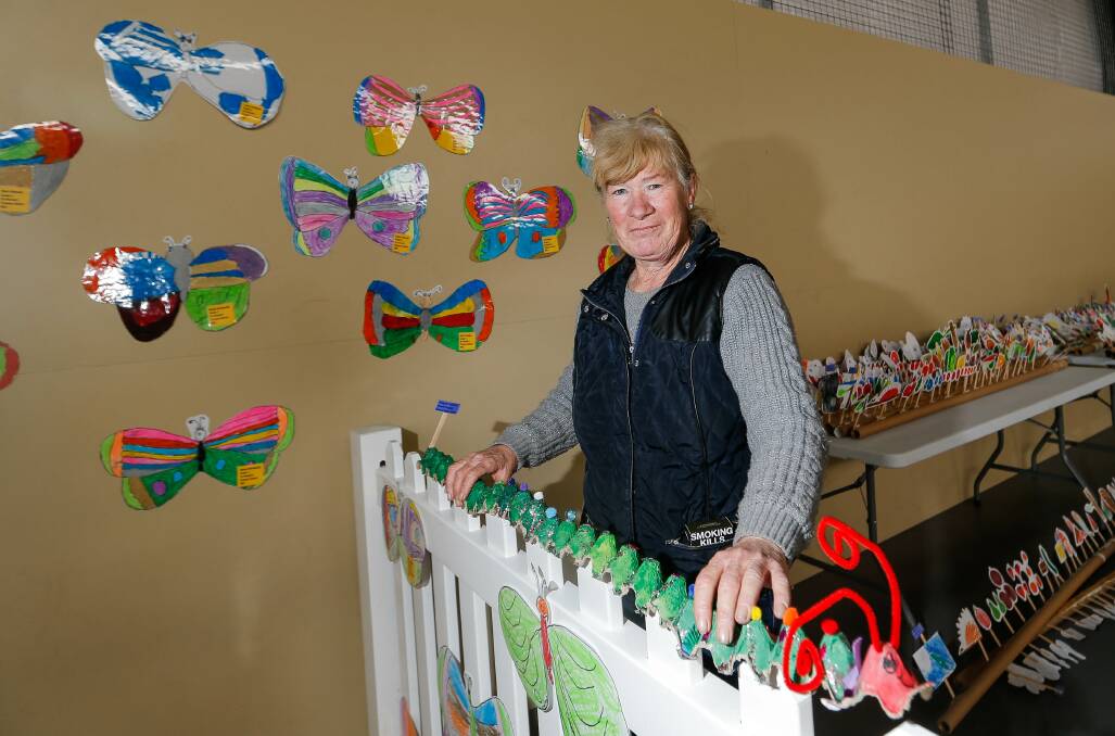 COLOURFUL: Koroit Show secretary/treasurer Julie Houlihan at The Hungry Caterpillar area, which is set up in the pavillion. The show is aimed at being an affordable family event. Picture: Anthony Brady