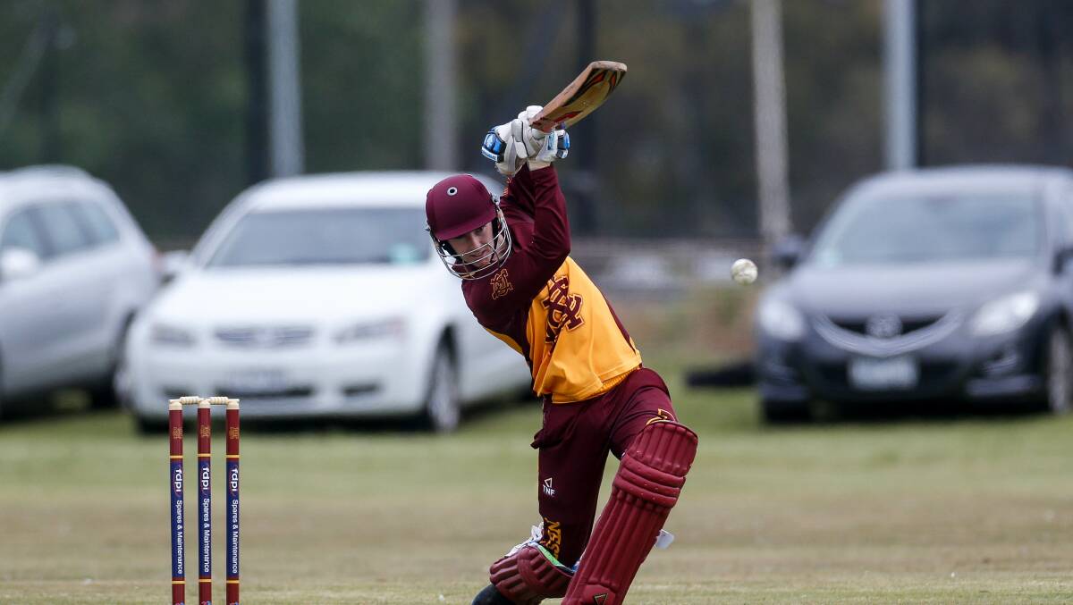 Solid technique: Nestles' Todd White during the Wesley CBC versus Nestles game on Saturday. He made 36 runs. Pictures: Anthony Brady