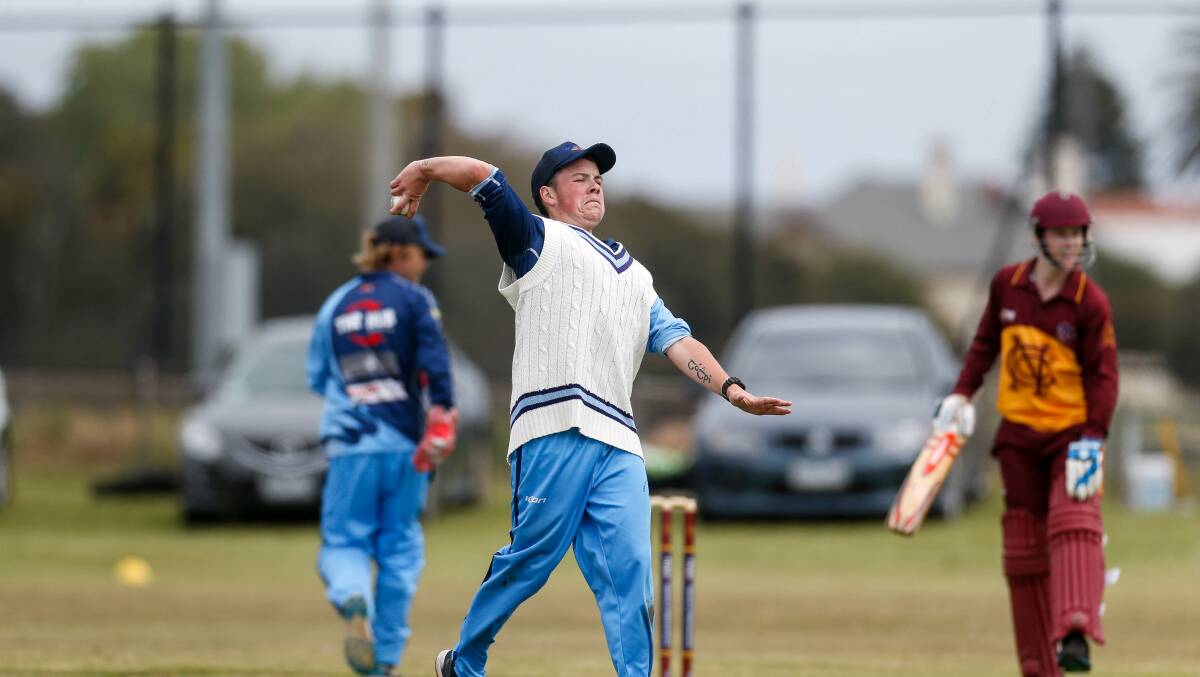 Back to bowler: Wesley CBC's Liam Couch throws to a teammate during his side's match against Nestles.