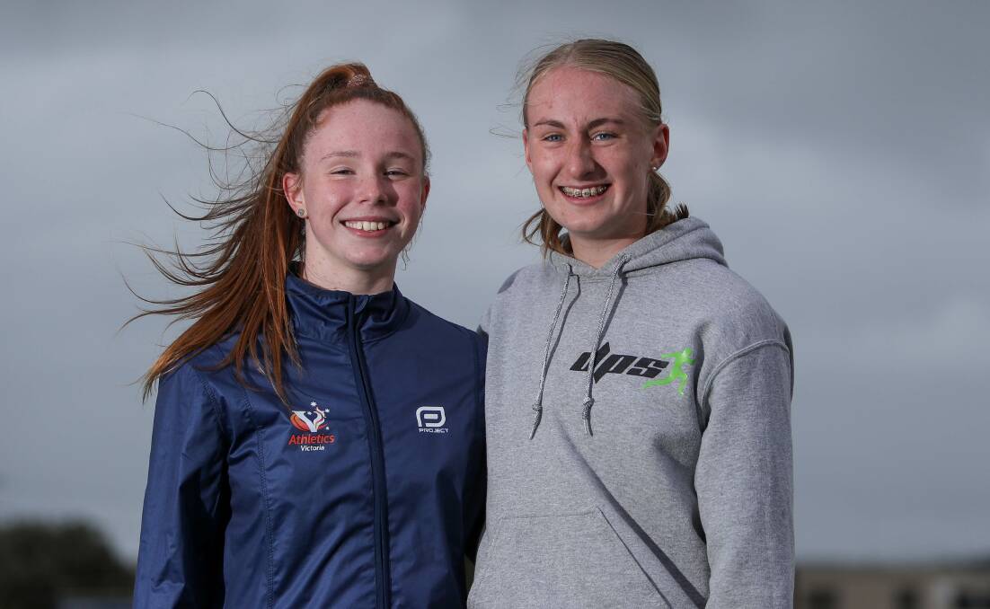 STRONG BOND: Training partners Grace Kelly and Layla Watson are two of the region's top sprinters. Picture: Morgan Hancock