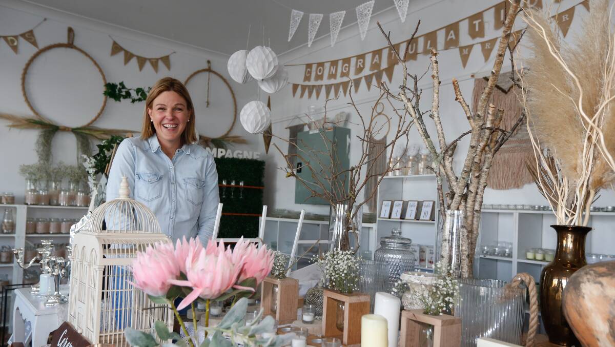 BUSINESS BOOM: The wedding stylist owner Sarah McLaren recently opened her store in Koroit. Picture: Mark Witte