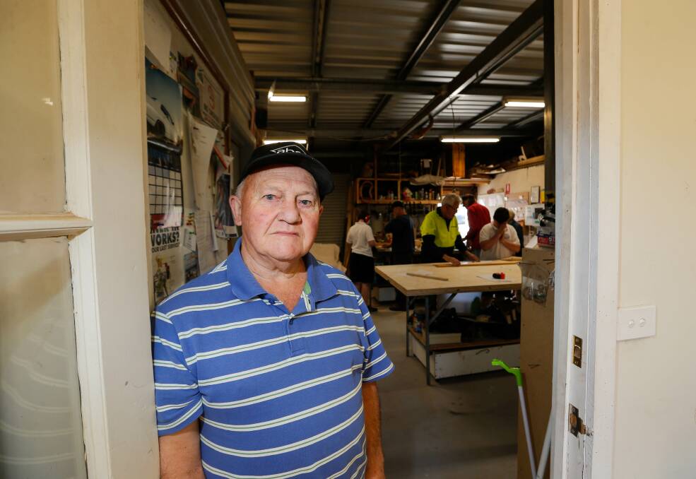 REWARDING: Les Donald looks forward to catching up with mates at the men's shed every week. Picture: Anthony Brady