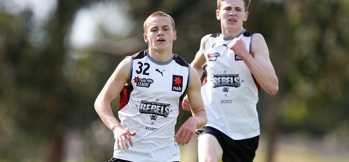 MOVING FORWARD: Rebels' under 18 squad member Archie Stevens is put through his paces at training. Picture: Mark Witte