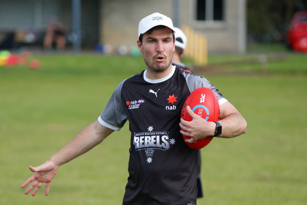 TEACHER: South Warrnambool under 18 coach Tait Niddrie is also part of the GWV Rebels' coaching staff. Picture: Mark Witte