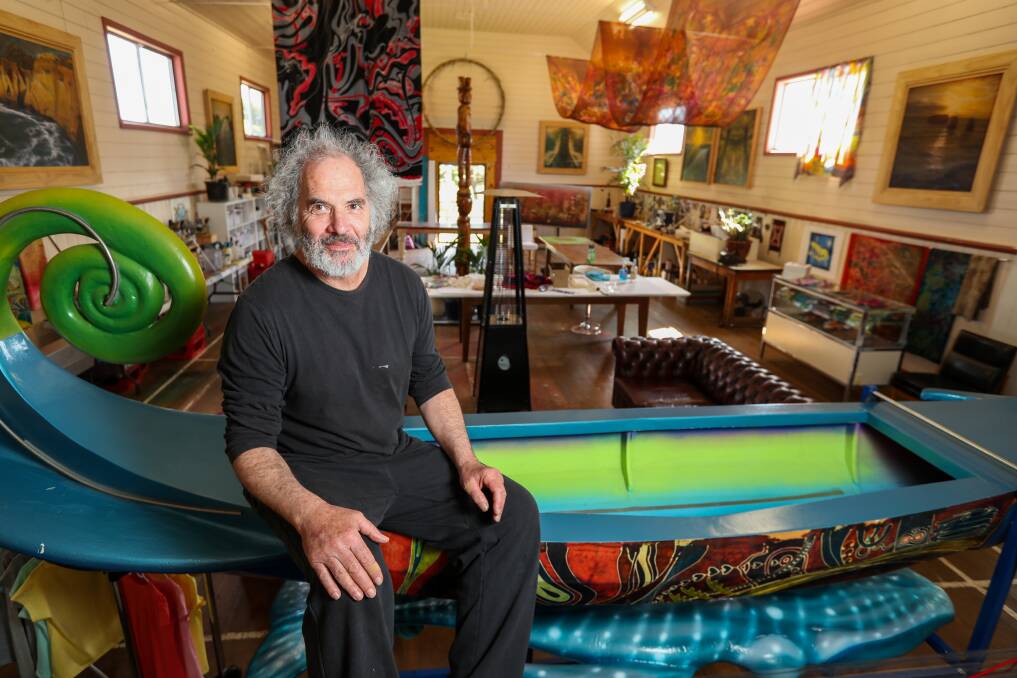 Open for business: South-west artist David Higgins is opening a new teaching studio space in the restored Nirranda Hall. Picture: Rob Gunstone