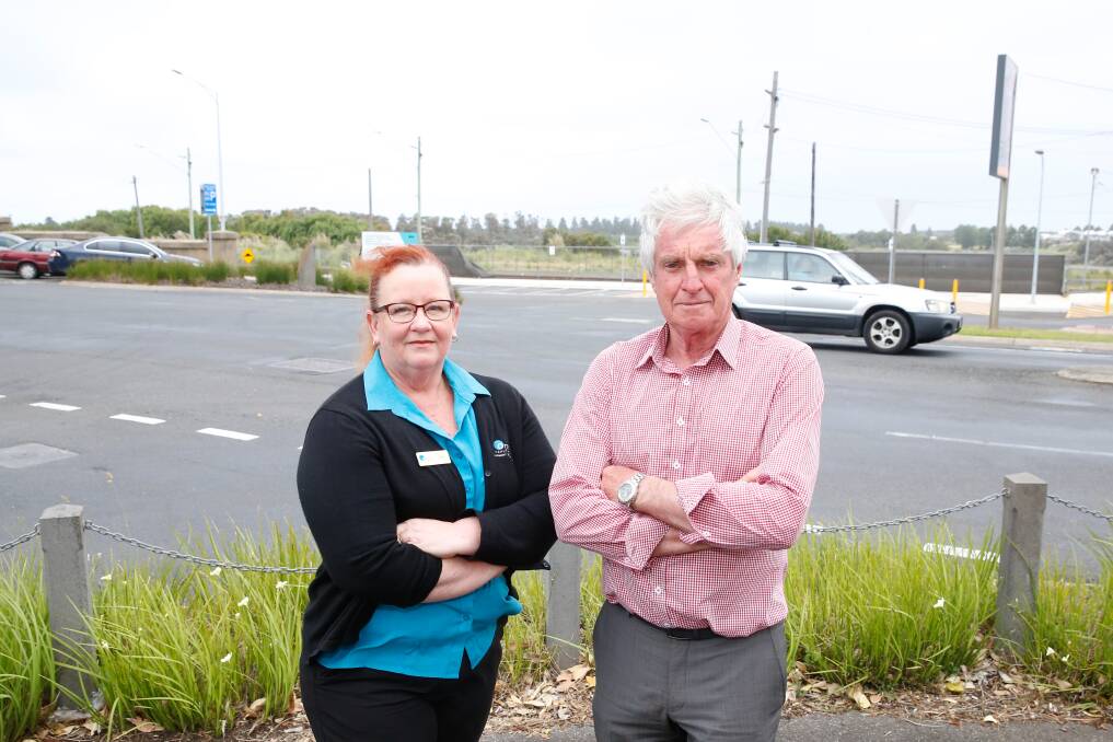 Intersection: Omni Healthcare's Lisa Jacob and Brian Guyett want the intersection of Merri and Fairy Streets fixed. Picture: Mark Witte