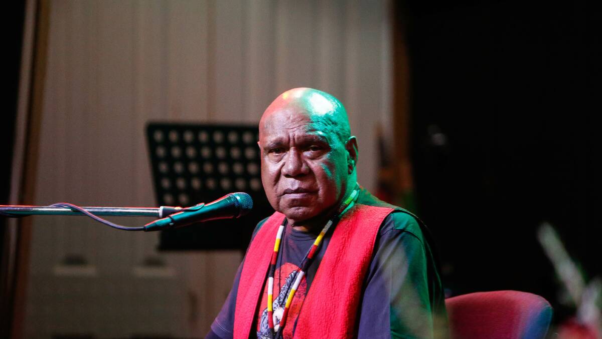 ACCOLADE: Archie Roach at the launch of his memoir in 2019 at Crossley Hall. Picture: Anthony Brady