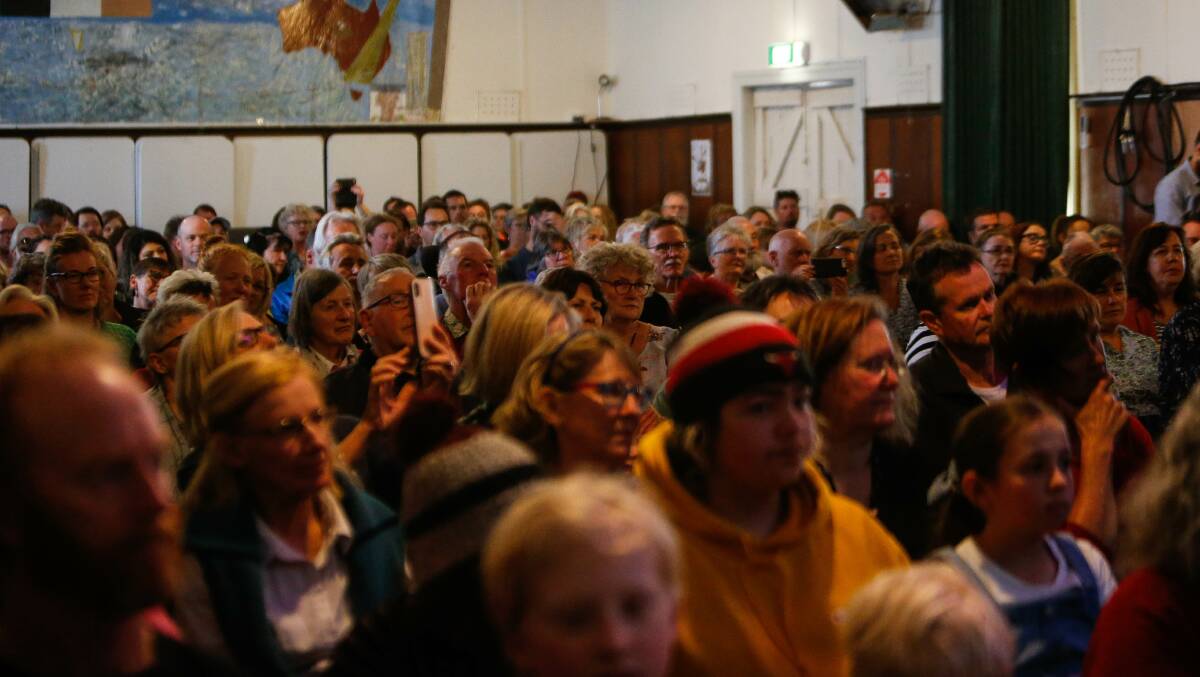 SHOW TIME: Crowds gather in the Crossley Hall. Picture: Anthony Brady