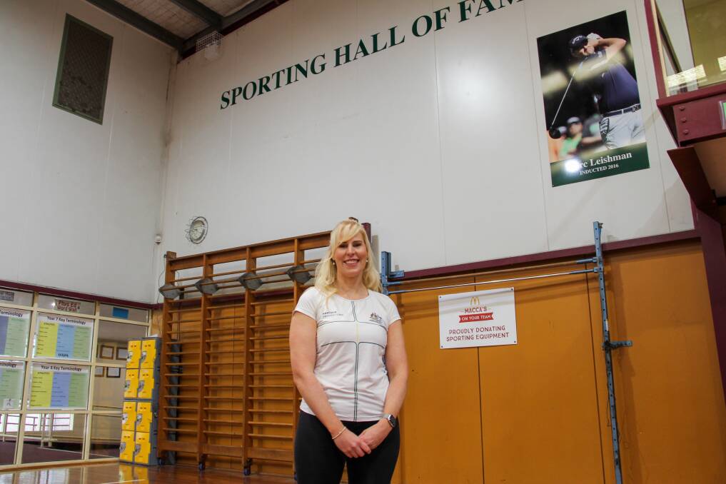 Thrilled: Paralympian Kathryn Ross has been inducted into Brauer College's Sporting Hall of Fame. She is the second inductee with Marc Leishman (golf) the first. Picture: Brian Allen