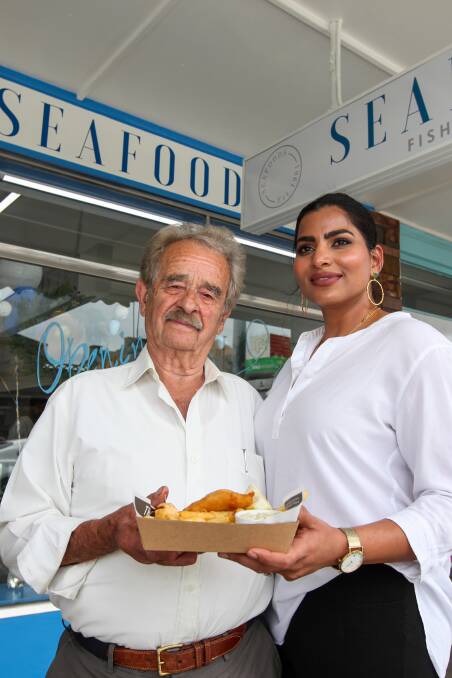 NEXT GENERATION: George Politis and Sophie Surbhi celebrate the re-opening of Liebig Streets Seafood Fish and Chips. Picture: Rob Gunstone
