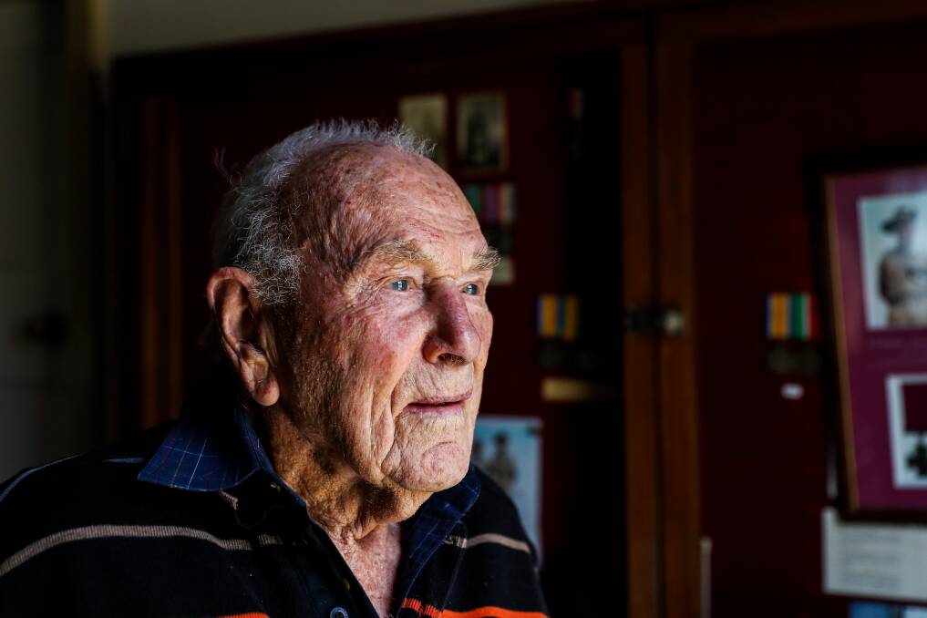 A LIFETIME OF MEMORIES: Wally Robertson, 96, was one of the original settlers at Tarrone. Picture: Morgan Hancock