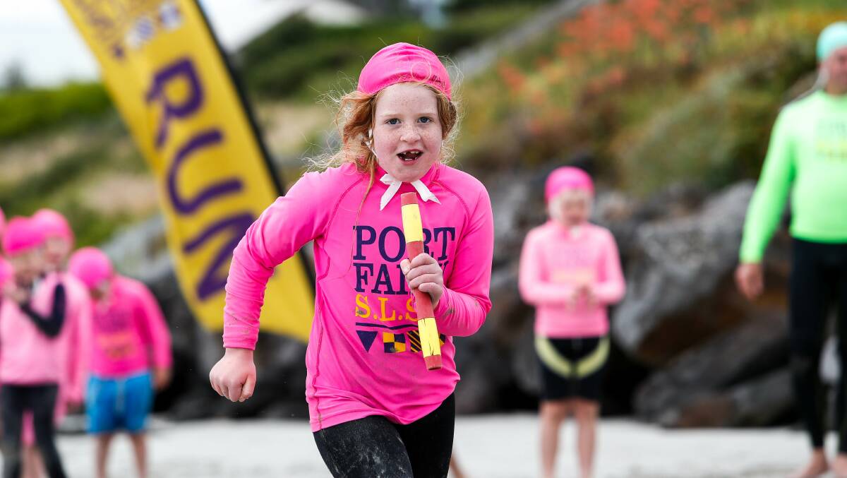RUNNING BACK: Maya Frost during last year's nippers season. Port Fairy returns on December 20. Picture: Anthony Brady