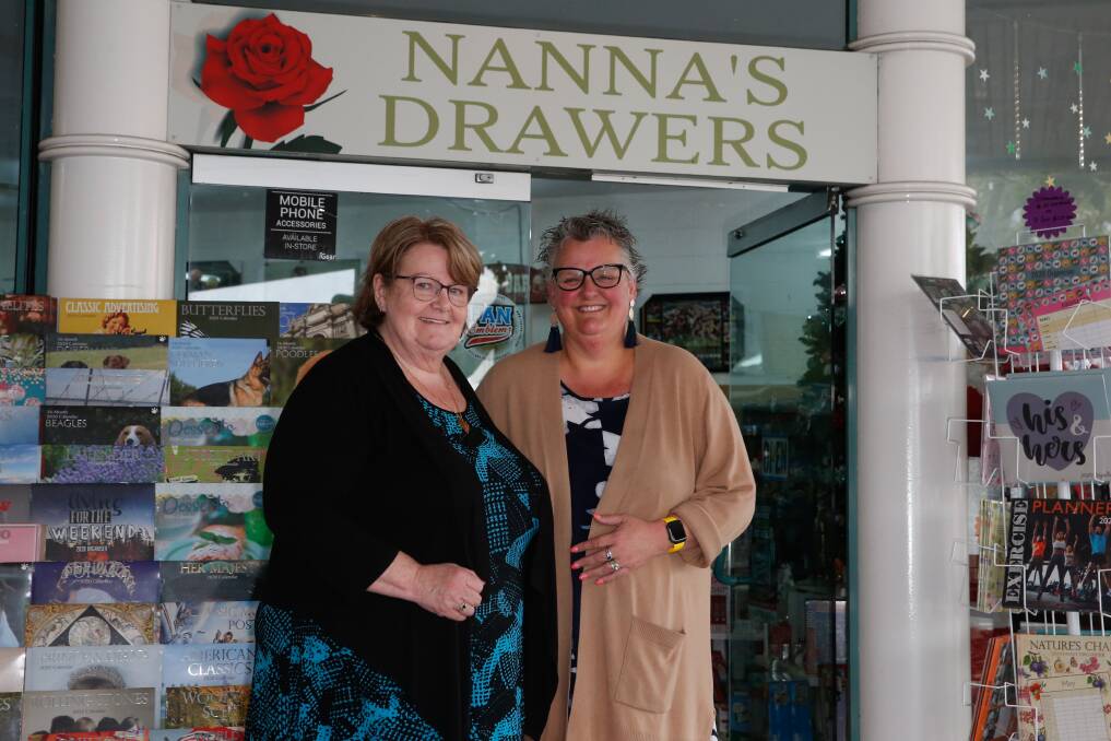 Nanna's Drawers' Maureen Brunt at the front of her store with worker Kylie Martin before it closes down. Picture: Mark Witte